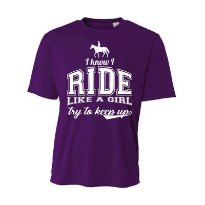 Ride Like A Girl Try To Keep Up Performance Sprint T-Shirt