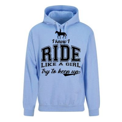 Ride Like A Girl Try To Keep Up Unisex Surf Hoodie