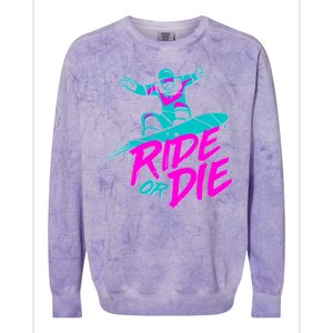 Ride Or Die Snow Boarding Colorblast Crewneck Sweatshirt