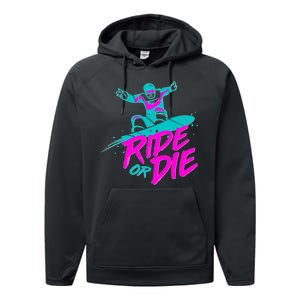 Ride Or Die Snow Boarding Performance Fleece Hoodie