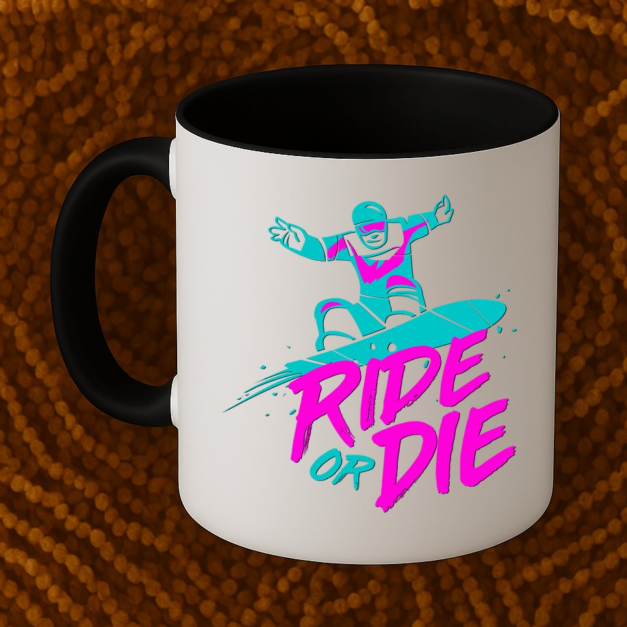 Ride Or Die Snow Boarding Mug