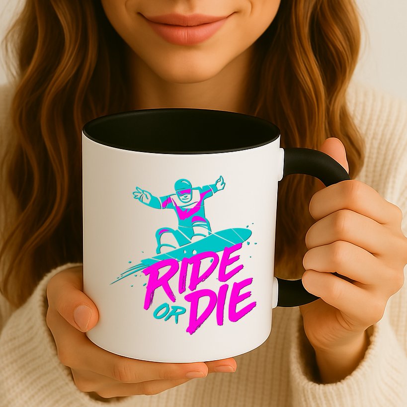 Ride Or Die Snow Boarding Mug