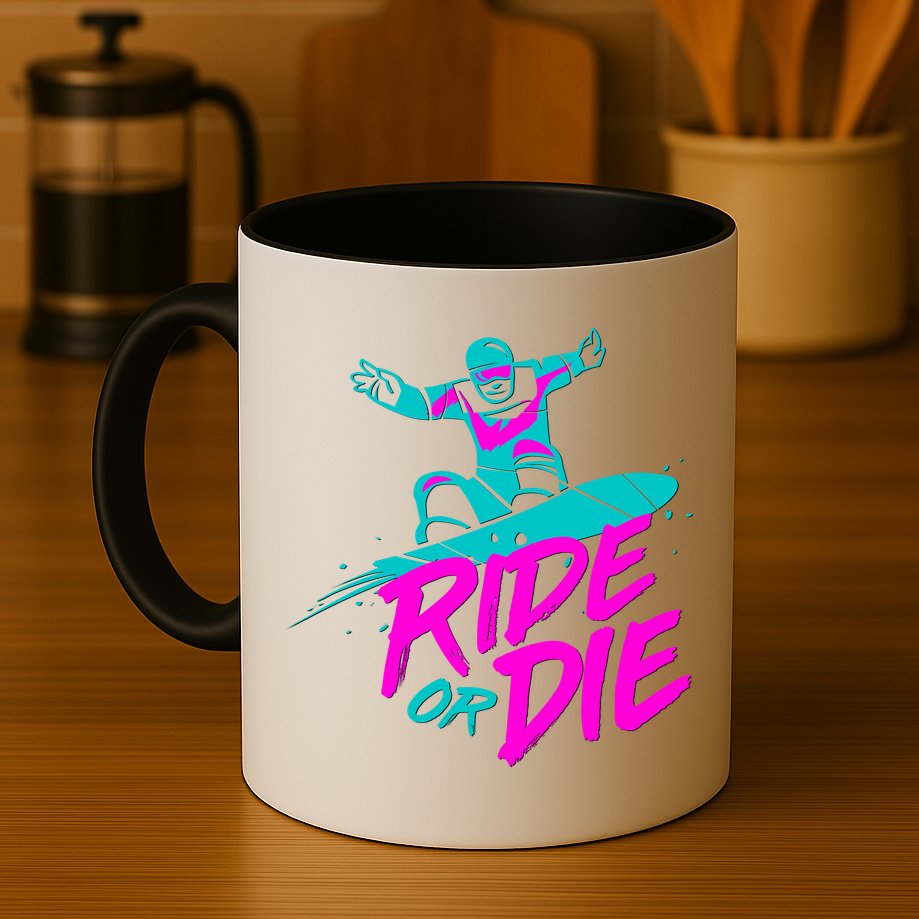Ride Or Die Snow Boarding Mug