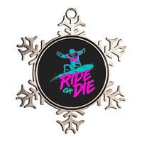 Ride Or Die Snow Boarding Metallic Star Ornament