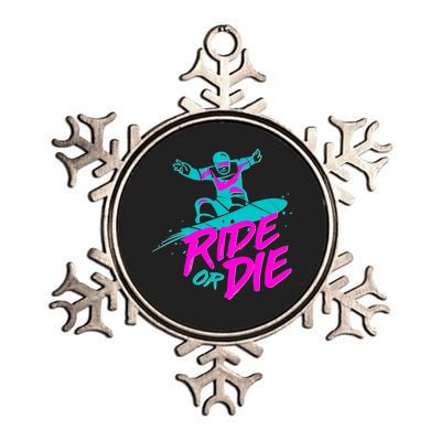 Ride Or Die Snow Boarding Metallic Star Ornament