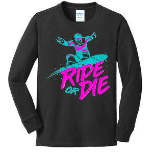 Ride Or Die Snow Boarding Kids Long Sleeve Shirt