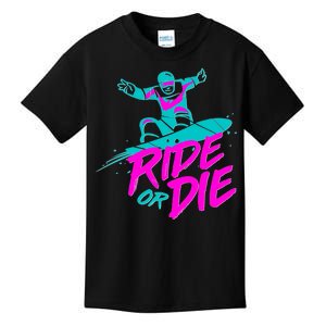 Ride Or Die Snow Boarding Kids T-Shirt