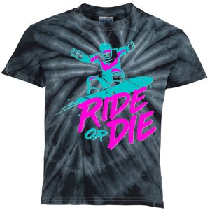 Ride Or Die Snow Boarding Kids Tie-Dye T-Shirt