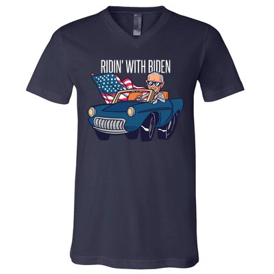 Riden With Biden V-Neck T-Shirt