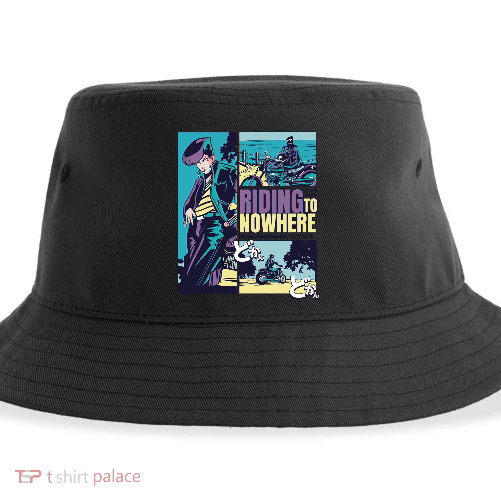 Riding Nowhere Anime Sustainable Bucket Hat