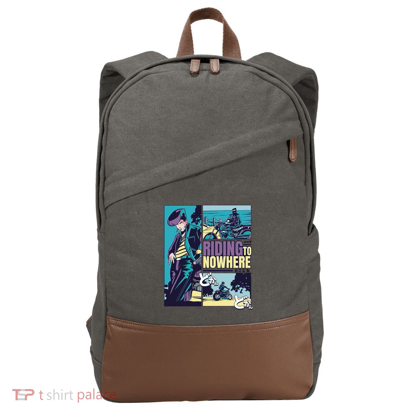 Riding Nowhere Anime Cotton Canvas Backpack