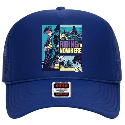 Riding Nowhere Anime High Crown Mesh Back Trucker Hat