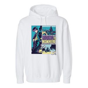 Riding Nowhere Anime Garment-Dyed Fleece Hoodie