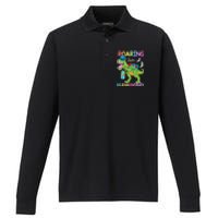 Roaring Into Elementary Dinosaur Back To School Performance Long Sleeve Polo