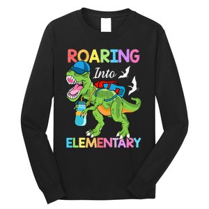 Roaring Into Elementary Dinosaur Back To School Long Sleeve Shirt