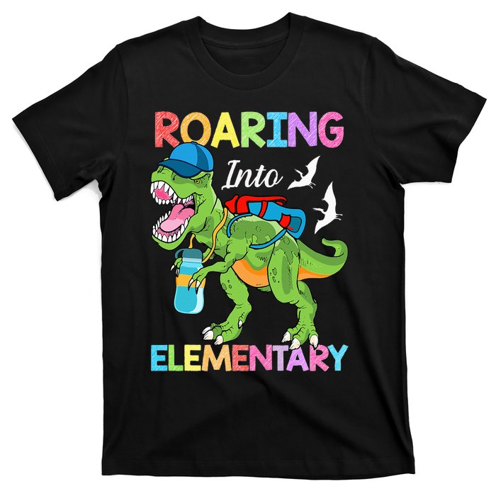 Roaring Into Elementary Dinosaur Back To School T-Shirt