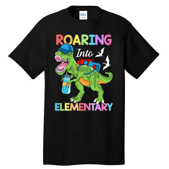 Roaring Into Elementary Dinosaur Back To School Tall T-Shirt