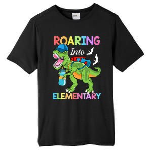 Roaring Into Elementary Dinosaur Back To School Tall Fusion ChromaSoft Performance T-Shirt