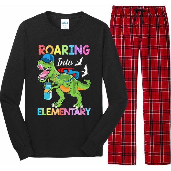 Roaring Into Elementary Dinosaur Back To School Long Sleeve Pajama Set