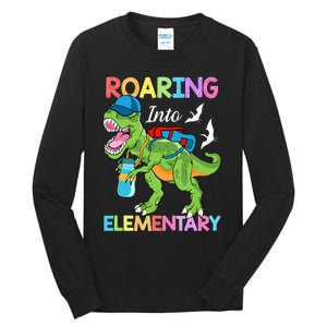 Roaring Into Elementary Dinosaur Back To School Tall Long Sleeve T-Shirt