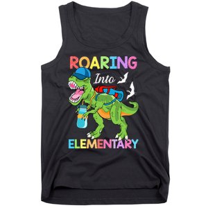 Roaring Into Elementary Dinosaur Back To School Tank Top