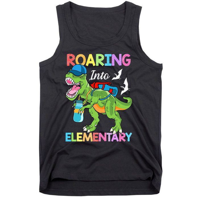 Roaring Into Elementary Dinosaur Back To School Tank Top