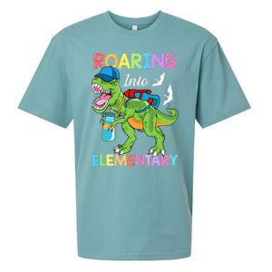 Roaring Into Elementary Dinosaur Back To School Sueded Cloud Jersey T-Shirt