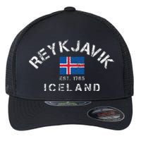 Reykjavik Iceland Est. 1785 Flag Souvenir Gift Flexfit Unipanel Trucker Cap