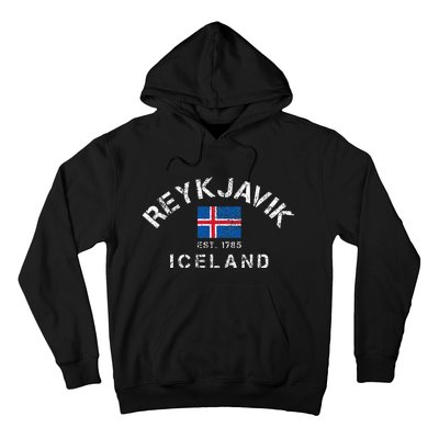 Reykjavik Iceland Est. 1785 Flag Souvenir Gift Hoodie