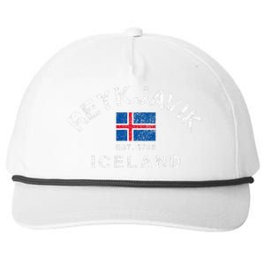 Reykjavik Iceland Est. 1785 Flag Souvenir Gift Snapback Five-Panel Rope Hat