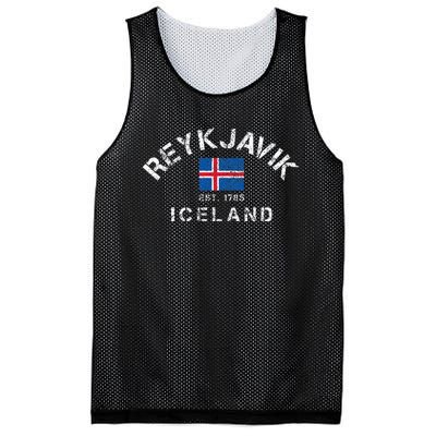 Reykjavik Iceland Est. 1785 Flag Souvenir Gift Mesh Reversible Basketball Jersey Tank