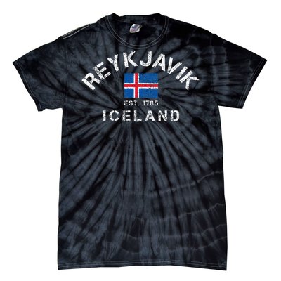 Reykjavik Iceland Est. 1785 Flag Souvenir Gift Tie-Dye T-Shirt