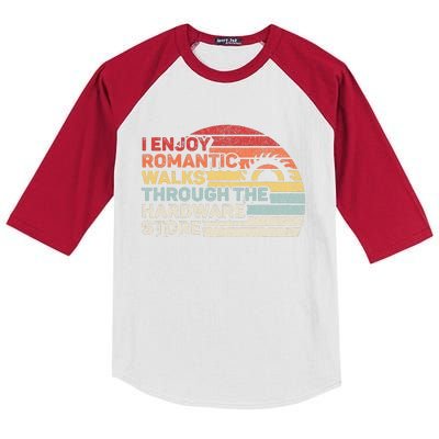 Retro I Enjoy Romantic Walks Through The Hardware Store  Kids Colorblock Raglan Jersey