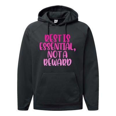 Rest Is Essential Not A Reward Performance Fleece Hoodie