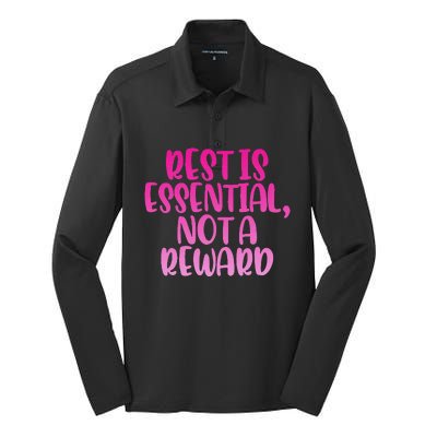 Rest Is Essential Not A Reward Silk Touch Performance Long Sleeve Polo