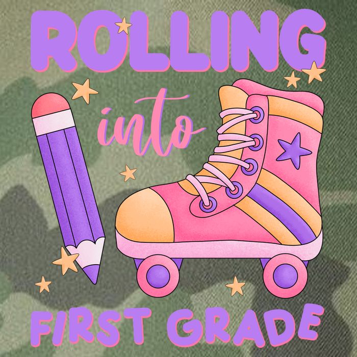 Rolling Into First Grade Cute Legacy Tie Dye Trucker Hat