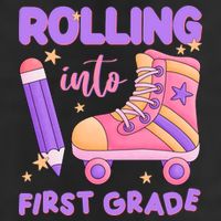 Rolling Into First Grade Cute 7 Panel Mesh Trucker Snapback Hat