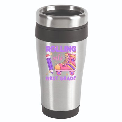 Rolling Into First Grade Cute 16oz Travel Tumbler