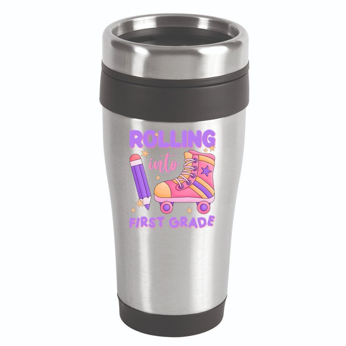 Rolling Into First Grade Cute 16oz Travel Tumbler