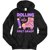 Rolling Into First Grade Cute Tie Dye Hoodie