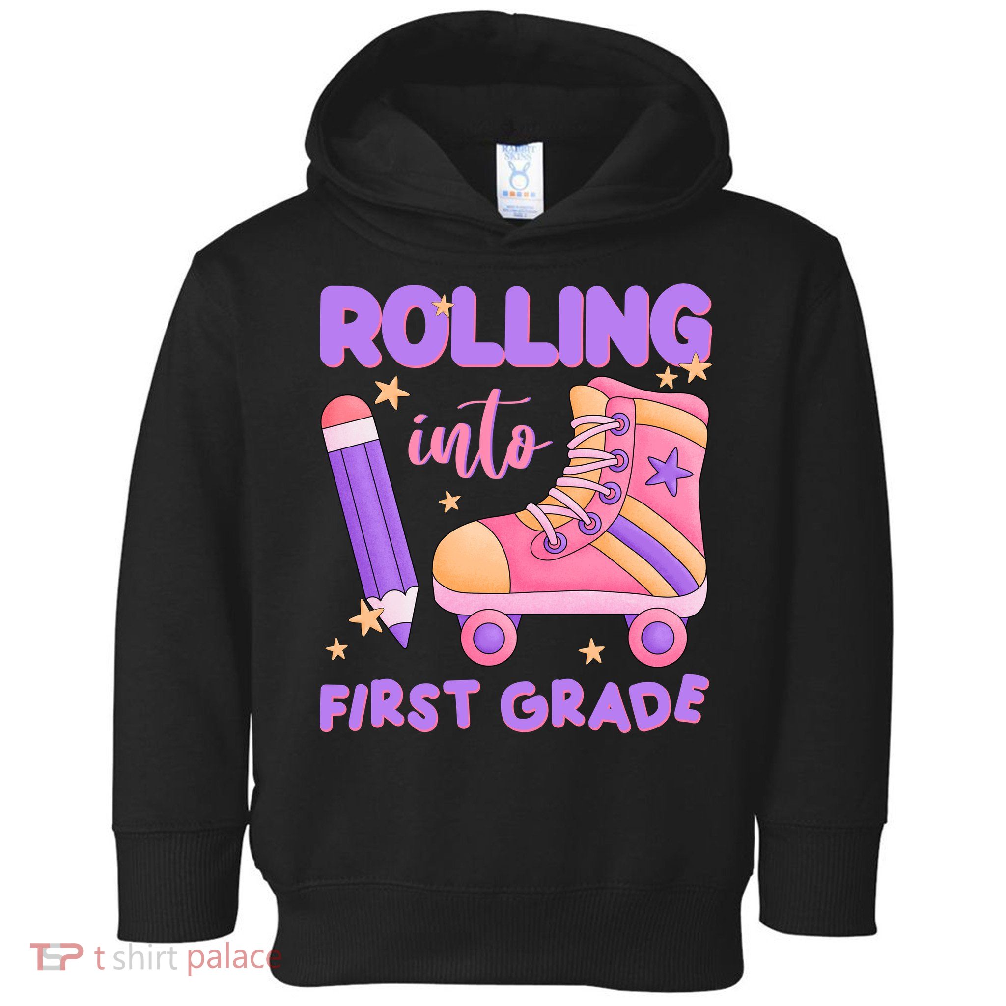 Rolling Into First Grade Cute Toddler Hoodie