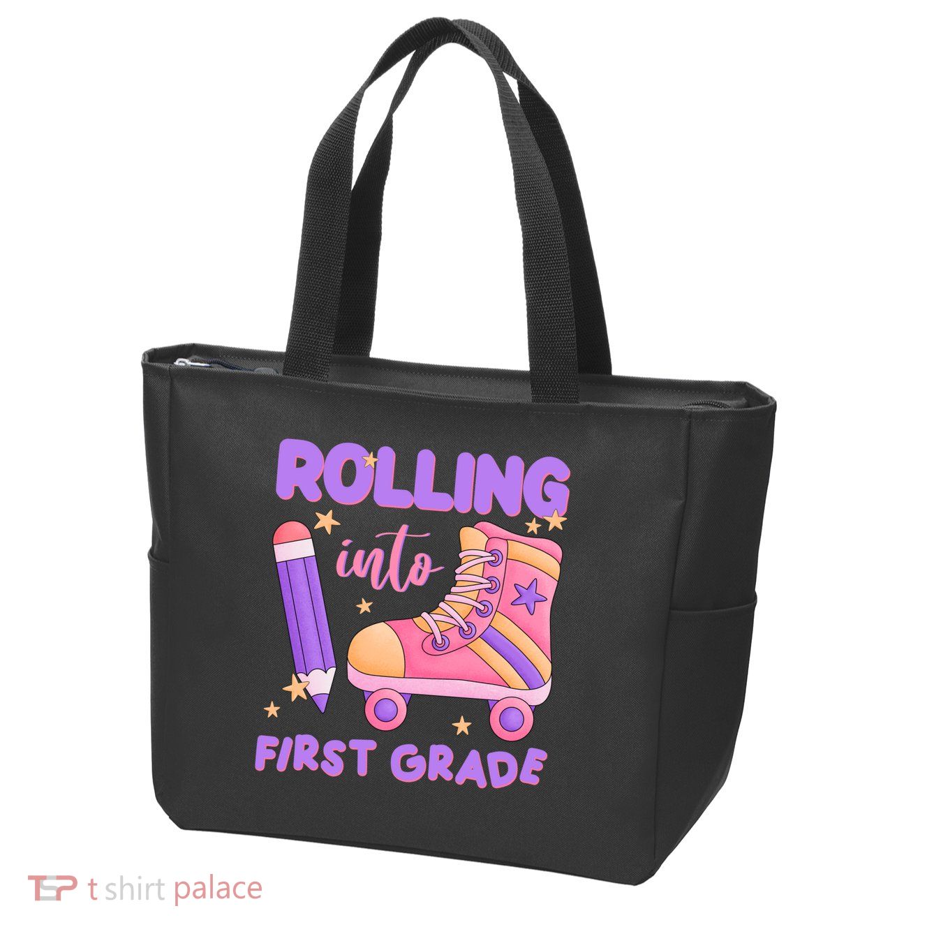 Rolling Into First Grade Cute Zip Tote Bag