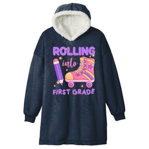 Rolling Into First Grade Cute Hooded Wearable Blanket