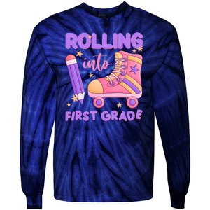 Rolling Into First Grade Cute Tie-Dye Long Sleeve Shirt