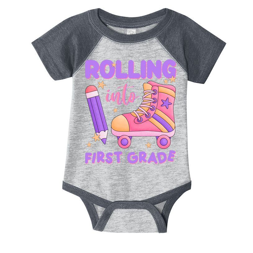 Rolling Into First Grade Cute Infant Baby Jersey Bodysuit