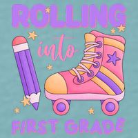 Rolling Into First Grade Cute Sueded Cloud Jersey T-Shirt