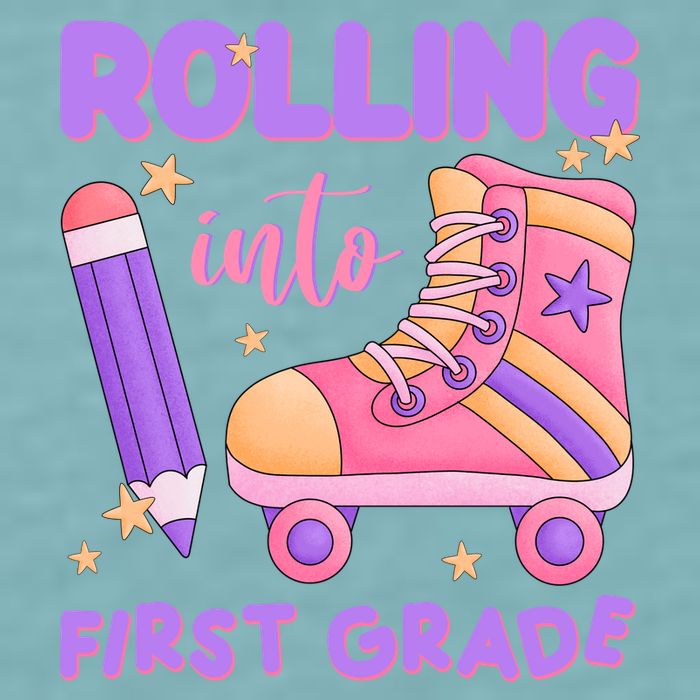 Rolling Into First Grade Cute Sueded Cloud Jersey T-Shirt