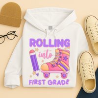 Rolling Into First Grade Cute Hoodie