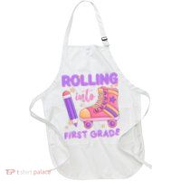 Rolling Into First Grade Cute Full-Length Apron With Pockets