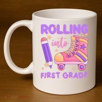 Rolling Into First Grade Cute 11oz C Handle Ceramic Mug